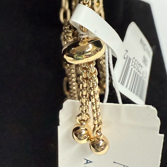 Alex and Ani Triple Row Gold Bracelet with Black Beads - Picture 4 of 4